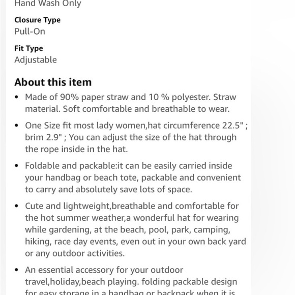 Women Wide Brim Straw Panama/ Fedora Beach Sun Hat - Picture 7 of 7